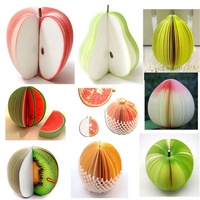 Notes autocollantes promotionnelles personnalisées en forme de fruits mignons avec logo, couleur et forme sur mesure, imprimées en sérigraphie