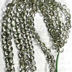 Perles de quartz améthyste vertes en gros, pierres précieuses facettées en forme de cœur, 8 pouces, 6x6MM, pour la fabrication de bijoux - Product Image 1