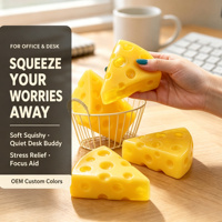Jouet anti-stress en TPR en forme de triangle de fromage, mignon, collant, à montée lente, pour soulager le stress, à presser au doigt, cadeau, vente en gros
