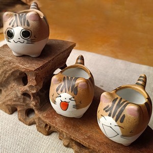 Pot Tanaman Mini Keramik Hewan Lucu Bergaya Rustic Ramah Lingkungan Tahan Lama, Pot Sukulen Kucing Imut, Pot Bunga Mini Kreatif - Product Image 2
