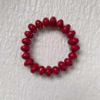 Bracelets tendance en perles de plastique rouge en forme de larme, plaqués or, en laiton, pour un usage quotidien, bracelet de fête