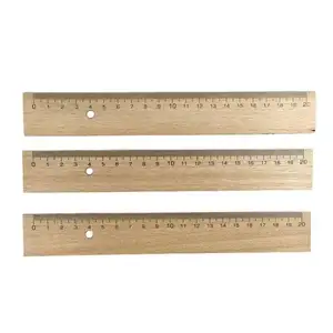 20CM Tre Tự Nhiên Thước Gỗ Trường Học Văn Phòng Thước Đo Thước Gỗ Tre