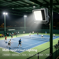 Projecteur LED industriel étanche IP66 en aluminium avec puces SMD 5000K lumière du jour, contrôle par application pour stades et terrains de sport
