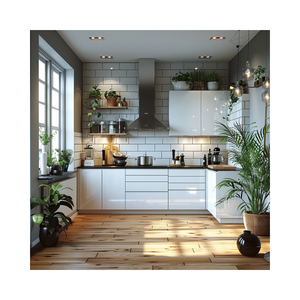 ORIENT LA VIE-Armario de madera moderno simple personalizado con herrajes metálicos para muebles de cocina - Product Image 1