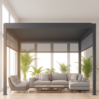 Pergola à lames orientables motorisées en aluminium, finition thermolaquée écologique – Gazebo de jardin moderne pour l'extérieur