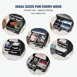 Customized 7-Shelf <b>Collapsible</b> Wardrobe Sturdy Hanging Closet Organizer Drawers Plastic <b>Storage</b> Clothes Bags Organized <b>Storage</b> - Product Image 5