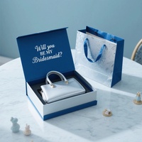 Boîte cadeau pour mariage, demoiselles d'honneur, en carton rigide, avec logo personnalisé, écologique, matériaux recyclés, fermeture magnétique, finition mate