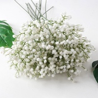 Gypsophile artificielle de haute qualité, toucher réel, en plastique souple, blanc, pour décoration de mariage