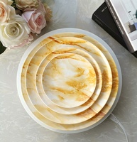 Service de vaisselle de luxe personnalisé en porcelaine fine vert foncé effet marbre, fait main, compatible lave-vaisselle, pour restaurant