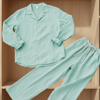 Costume Homme Personnalisé de Haute Qualité en Coton et Lin, Couleur Unie, Coupe Ample, Style Décontracté Plage