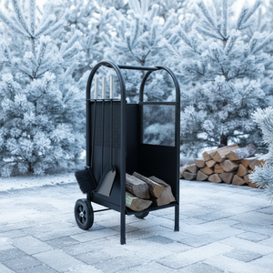 Chariot à bois moderne en acier - Product Image 2