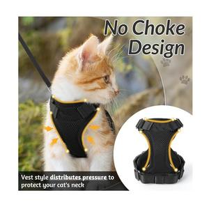 Arnés de Perro Acolchado de Nailon Ligero con Botones, Diseño de Chaleco, Sin Tirones, Reflectante, Personalizado, con Correa, Patrón Sólido - Product Image 3