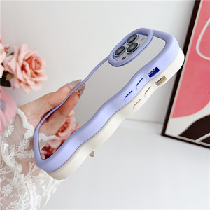 Ins phong cách macaroon TPU trường hợp điện thoại cho <span class=keywords><strong>Iphone</strong></span> 17 16 15 13 12 11 Pro XS XR 7 8 mềm bảo vệ với sóng trang điểm gương trở lại thiết kế - Product Image 6