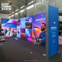 Stand d'exposition modulaire 10x10 en aluminium et PVC avec boîte lumineuse LED et affichage de poster intégré et remplaçable en tissu 100% polyester