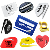 Ouvre-lettre personnalisé avec logo, couteau à papier manuel portable en plastique pour le bureau, idéal pour les enveloppes, les colis et le courrier – Cadeau promotionnel