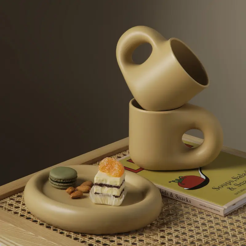 Custom Mug Ceramic Creative Fat Handle Coffee Cup Simple Home Couple Office Water Cup Ceramic Coffee Mugs