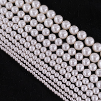 Untaian Mutiara Imitasi Kaca Putih Mutiara Pinkish 650, 3-12mm untuk Perhiasan, Hiasan Kepala, Sepatu, Aksesoris Pakaian, Grosir