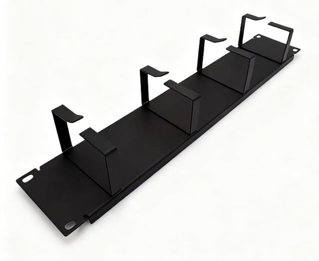 Thickened Metal 2U 19-Inch 4-Ring Horizontal Cable Organizer, Server Room Dedicated Cable Manager