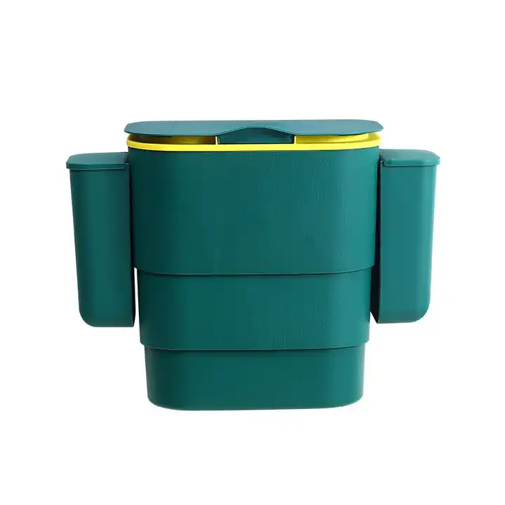 Countertop Compost Bin with Lid, Hanging Small Trash Can with Lid under  Sink for