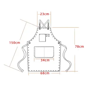 Delantal de Lona para Mujer, para Cocina, Jardinería, Trabajo, Recepción en Restaurantes - Product Image 4