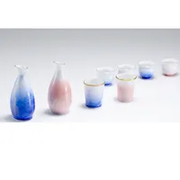 Japanese Traditional Color Variations  Kyoto Porcelain Sake Set For Shot Drink