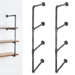 Pipe <strong>Shelf</strong> Rustic Floating Ladder Bookshelf <strong>Book</strong> <strong>Shelves</strong> Rustic Wall Mount Industrial Pipe <strong>Shelf</strong> Metal Steel Diy Vintage <strong>Black</strong> - Product Image 2