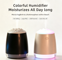 Humidificateur USB Mini pour Voiture, Vente Chaude, Approvisionnement Direct Usine, Grande Brume, Veilleuse Colorée, Aromathérapie, Certifié ROHS, 280ML