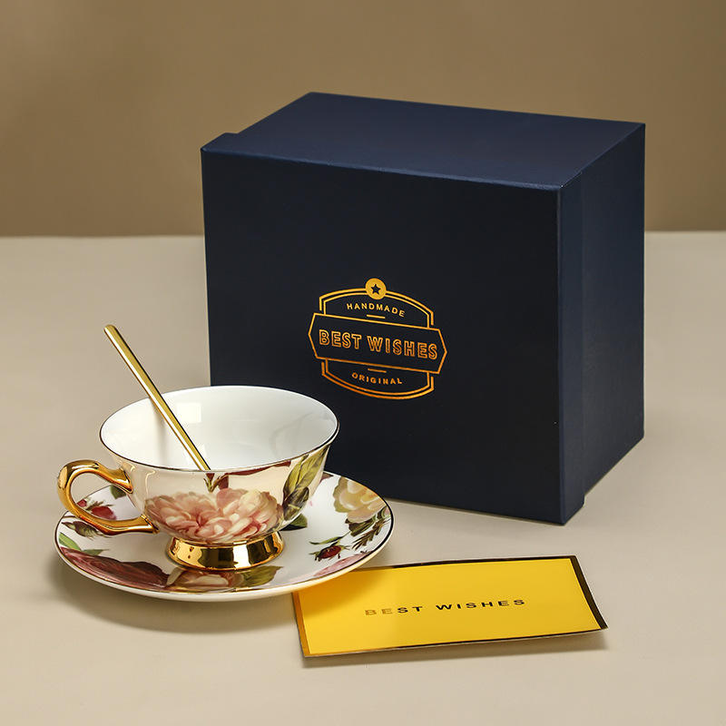 Half Flower Rose Single Cup, Saucer and Spoon Gift Box