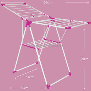 בגדי פרפר ברזל מתקפל ייבוש מתלה gullwing שטח-חיסכון במייבש פנימי - Product Image 3