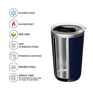 Tazas Térmicas de Acero Inoxidable de 20oz con Logotipo Personalizado, Taza de Viaje de Doble Pared con Tapa Deslizante - Product Image 2