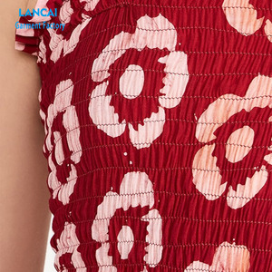 Women's <strong>slip</strong> <strong>Long</strong> Dress Red Colors White Flower Pattern Lady Slimming Elegant Party Dress Girl's Holiday Clothing Customized - Product Image 5