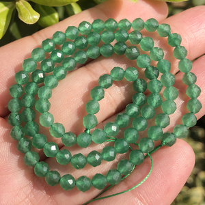 All'ingrosso sfaccettato perline di pietra aventurina verde forma rotonda 2/3/4mm per la creazione di gioielli fai da te - Product Image 5
