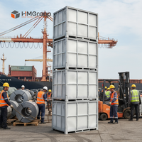 Boîte à palettes en acier robuste, pliable, empilable, facilement déplaçable et économique pour les solutions de stockage industriel