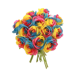 TEMPORADA Decoración <span class=keywords><strong>de</strong></span> la boda Flor <span class=keywords><strong>de</strong></span> Rosa Blanca con hojas verdes y <span class=keywords><strong>semillas</strong></span> para DIY Ramo <span class=keywords><strong>de</strong></span> novia Flor <span class=keywords><strong>de</strong></span> Rosa artificial <span class=keywords><strong>de</strong></span> seda - Product Image 1