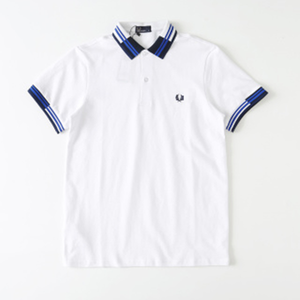 Polo classique pour hommes en coton avec col double bordé, broderie lauriers, style décontracté quotidien, inspiré de Fred Perry, vente en gros - Product Image 1