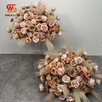 Bouquet de fleurs artificielles en pampas de couleur marron, vente en gros, pour mariage