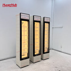 Réfrigérateur vertical de luxe avec porte en verre trempé, éclairage LED intégré et corps fin, pour boissons fraîches, vitrine d'exposition. - Product Image 5