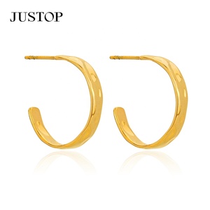 Aros de moda OEM/OEM, impermeables, con baño de acero inoxidable, hipoalergénicos, proveedor de joyería de moda, aretes chapados en oro para mujer - Product Image 2