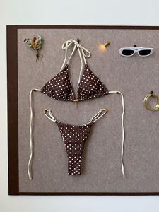 Ensemble <span class=keywords><strong>de</strong></span> bikini à pois triangulaire, <span class=keywords><strong>maillot</strong></span> <span class=keywords><strong>de</strong></span> <span class=keywords><strong>bain</strong></span> rétro à bretelles, <span class=keywords><strong>maillot</strong></span> <span class=keywords><strong>de</strong></span> <span class=keywords><strong>bain</strong></span> deux pièces à coupe haute pour femmes - Product Image 4