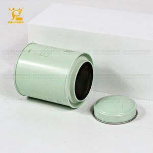 กระป๋องดีบุกทรงกระบอกมีฝาปิดสีเขียวกระป๋อง<span class=keywords><strong>ชา</strong></span>กาแฟผิวนูนขึ้นใหม่ตามต้องการ - Product Image 2