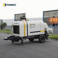 Pompe à béton mobile diesel mini portable entièrement automatique 40m3/h avec pulvérisateur