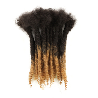 Extensions de dreadlocks texturées en cheveux indiens Remy AHVAST |   Dreads bouclés au crochet 1B/27 à pointes lâches |   Exemple : « Loose End »