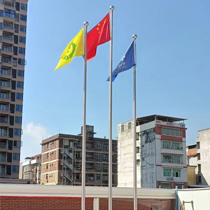 Mât de drapeau extérieur en acier inoxydable épais, résistant aux typhons, installation directe usine, hauteur personnalisable - Product Image 6