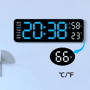 Hot bán lớn kỹ thuật số LED đồng hồ treo tường lịch nhiệt độ Nhiệt kế Kép Báo động Bảng Máy Tính Để Bàn Đồng hồ báo thức - Product Image 5