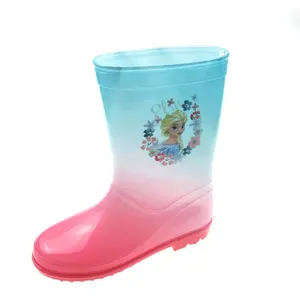 Hot Koop Kinderen Pvc Regen Laarzen Antislip Comfortabele Glanzend Pvc Transparante Regen Laarzen