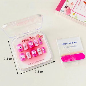 Nuevas pegatinas de uñas de dibujos animados estilo lindo para niños, uñas postizas en caja exquisita, material ABS para dedos, usables por celebridades - Product Image 4