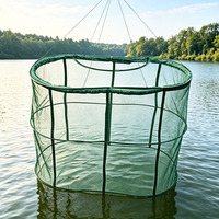 Panier de pêche pliable extra large pour poissons vivants, panier de pêche en maille pliable