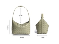 Sac à main de créateur de niche, sac fourre-tout tissé, petit motif géométrique frais, sac sous le bras avec fermeture à glissière et doublure en polyester
