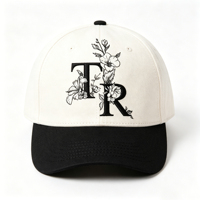 Casquette de baseball unisexe personnalisée OEM ODM avec broderie contrastante, six panneaux, visière incurvée, en coton, style vintage, formelle, décontractée, pour le week-end