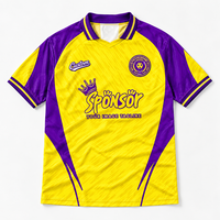 Maillot de football vintage avec col, en polyester respirant, sublimation personnalisée, style streetwear, maillot de foot rétro